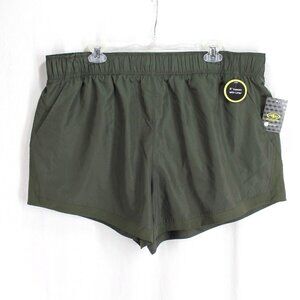 Athletic Works Running Shorts Womens Size 2XL Olive Green 5" Inseam Liner NEW